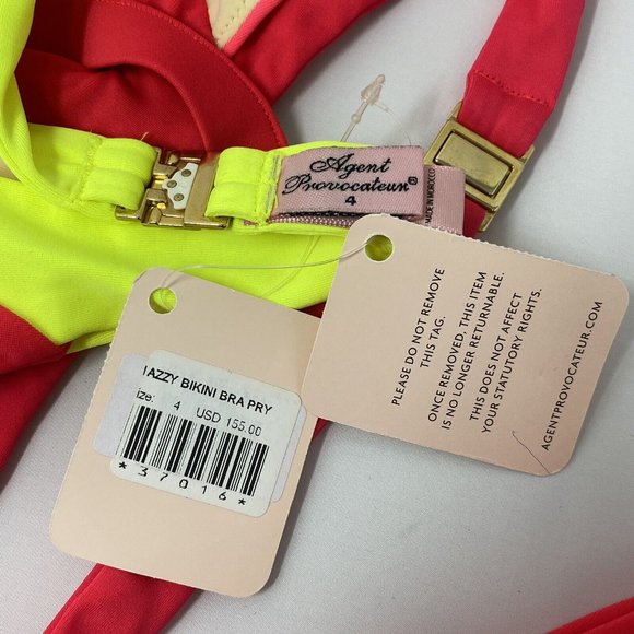Agent Provocateur Mazzy Red Pink Bikini Set 4/2 NWT - Picture 10 of 11